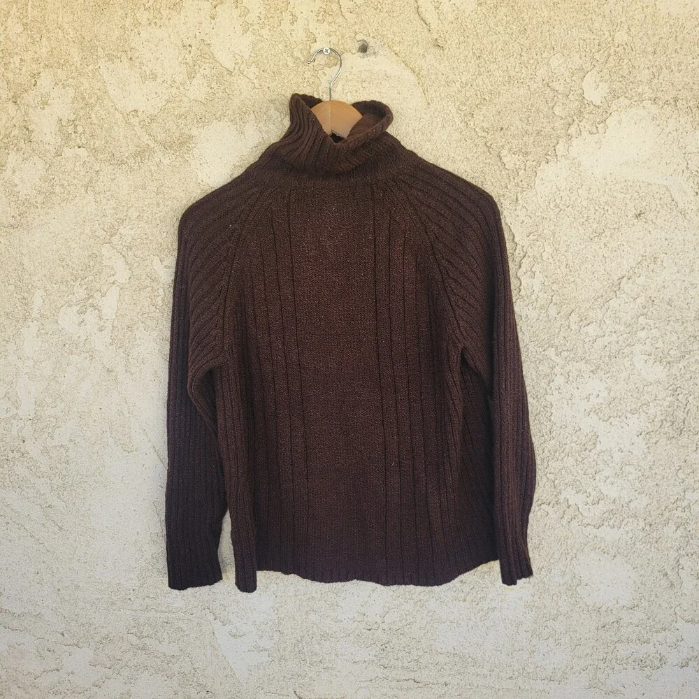 Carolyn Taylor for By Design Essentials Brown Knit Pullover Sweater Top Medium